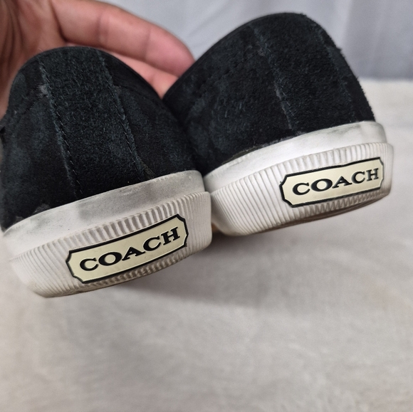 Coach Signature Kalyn Sneakers Womens Sz 9  Flat Black Suede - Picture 5 of 10